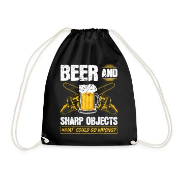 Objets pointus à bière Qu’est-ce qui pourrait mal tourner tronçonneuse - Sac de sport léger - noir - Devant