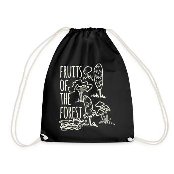 Foraging Hobby Fruits Of The Forest - Drawstring Bag - black - Front