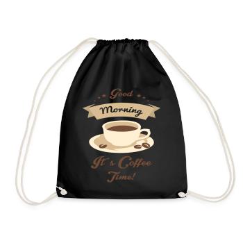 Good Morning it's Coffee Time - Turnbeutel - Schwarz - Vorne