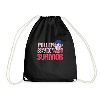 Cadeau de chemise de survivant de saison du pollen - Sac de sport léger - noir - Devant