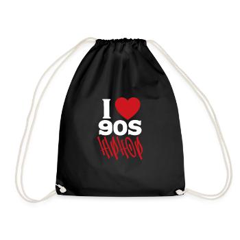 90er Hip Hop Rap Musik Hiphop Classics Geschenk - Turnbeutel - Schwarz - Vorne