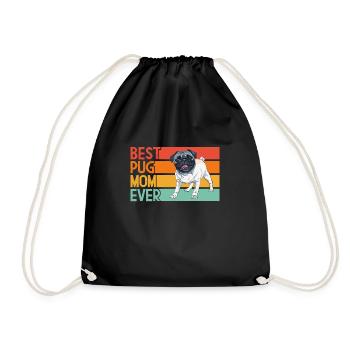 Carlin Chien Chien Ami Pet Pug Pug Pug Cadeau - Sac de sport léger - noir - Devant