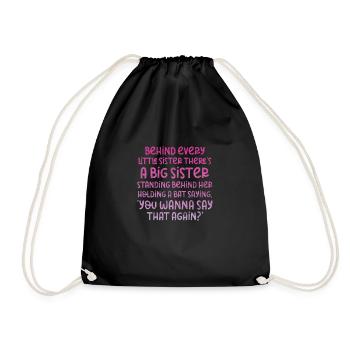 Grande sœur Frère frères et sœurs Cadeau - Sac de sport léger - noir - Devant