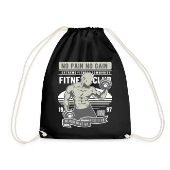 Pas de douleur Pas de gain Gymnase - Sac de sport léger - noir - Devant