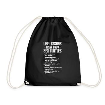 Turtle - Drawstring Bag - black - Front