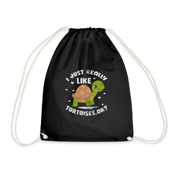 Turtle - Drawstring Bag - black - Front