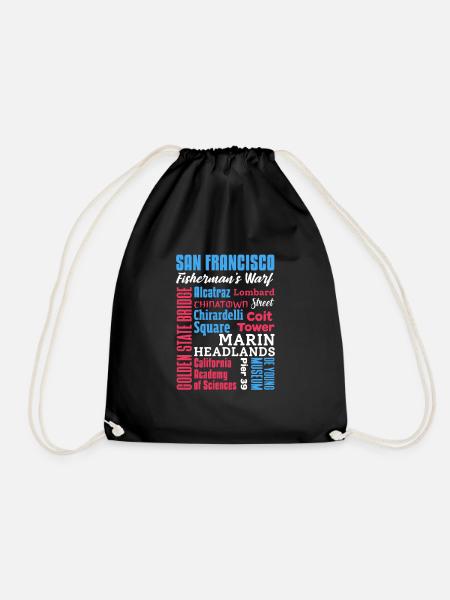 San Francisco - Drawstring Bag - black