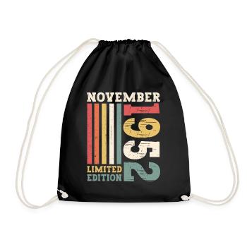 Original novembre 1952 Cadeau du 70e anniversaire - Sac de sport léger - noir - Devant
