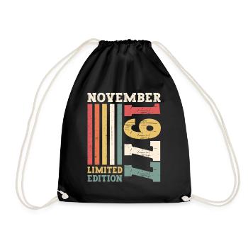 Original novembre 1977 Cadeau du 45e anniversaire - Sac de sport léger - noir - Devant