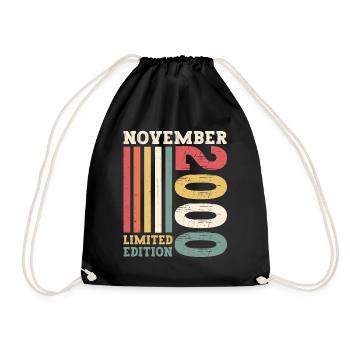Original novembre 2000 Cadeau du 22e anniversaire - Sac de sport léger - noir - Devant