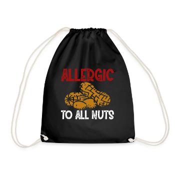 Allergique à toutes les noix Chemise allergique aux noix - Sac de sport léger - noir - Devant