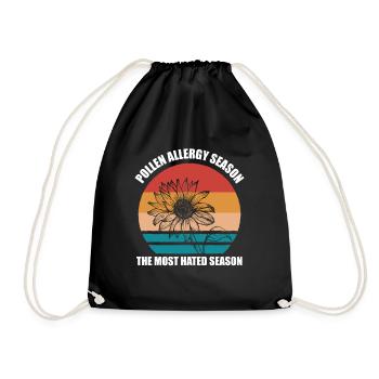 Pollen Allergy Season The Most Hated Season - Drawstring Bag - black - Front