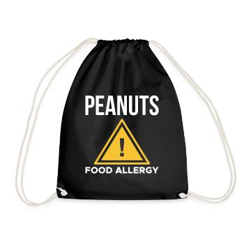 Peanuts Food Allergy Shirt - Drawstring Bag - black - Front