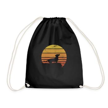 Dachshund - Drawstring Bag - black - Front