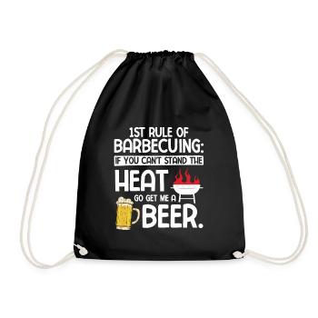 Grillparty Spruch Zum Grillen Grill - Turnbeutel - Schwarz - Vorne