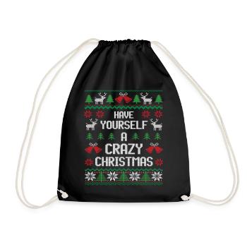 Faites-vous un Noël fou festif introverti - Sac de sport léger - noir - Devant