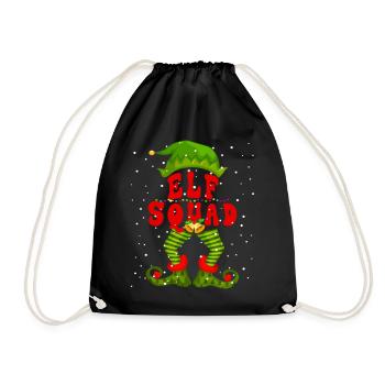 Elf Squad Cute Elf Christmas - Drawstring Bag - black - Front