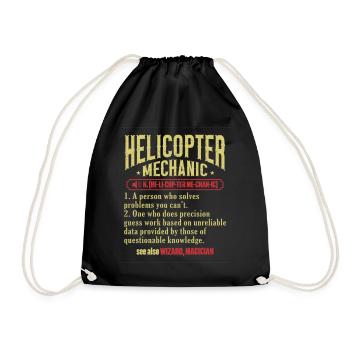Helicopter Technician Helicopter Mechanic - Drawstring Bag - black - Front