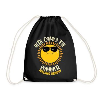Here Comes The Summer Feeling Groovy - Turnbeutel - Schwarz - Vorne