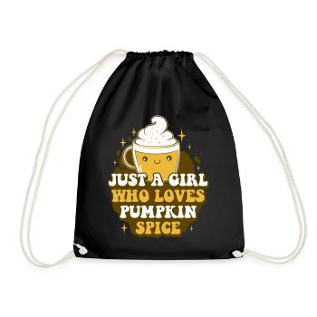 Girl Who Loves Pumpkin Spice Funny Pumpkin - Drawstring Bag - black - Front
