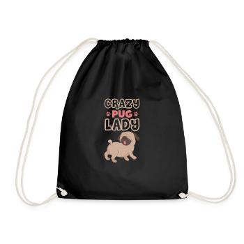 Carlin Chien Chien Ami Pet Pug Pug Pug Cadeau - Sac de sport léger - noir - Devant
