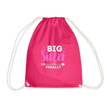 Older sister - Drawstring Bag - fuchsia - Front