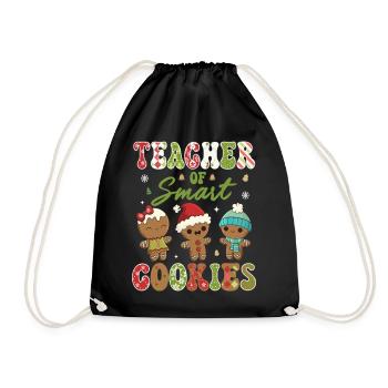 Teacher Smart Cookies Christmas - Drawstring Bag - black - Front