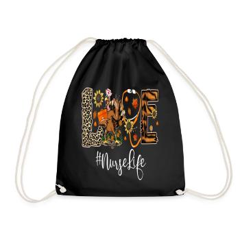 Love Turkey Stethoscope Nurse Life Thanksgiving - Sac de sport léger - noir - Devant