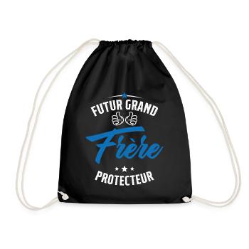 Futur Grand frère Protecteur Cadeau Humour - Sac de sport léger - noir - Devant