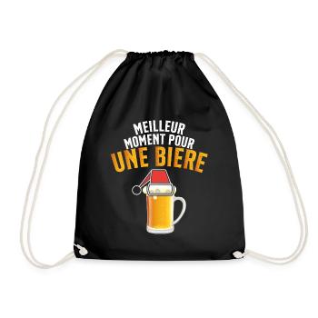 Meilleur Moment Pour Une Bière Noël Cadeau - Sac de sport léger - noir - Devant
