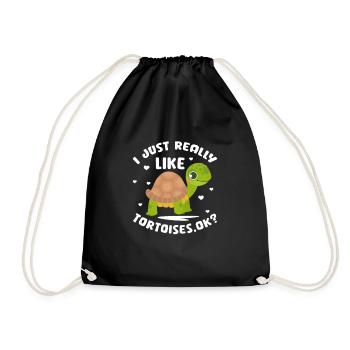 Turtle Turtle Sea Sea Creatures Gift - Drawstring Bag - black - Front