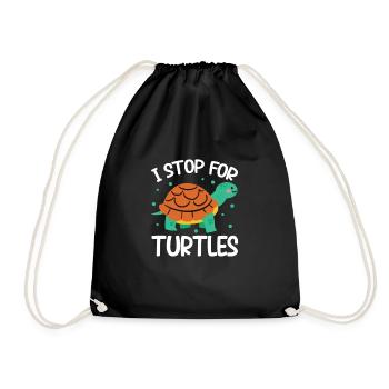 Turtle Turtle Sea Sea Creatures Gift - Drawstring Bag - black - Front