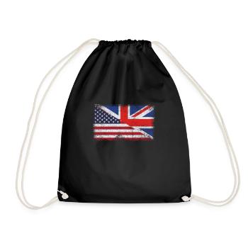 United Kingdom USA - Drawstring Bag - black - Front