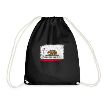 California USA Holidays America Gift - Drawstring Bag - black - Front