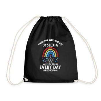 Dyslexia Therapy for Dyslexia Month - Drawstring Bag - black - Front
