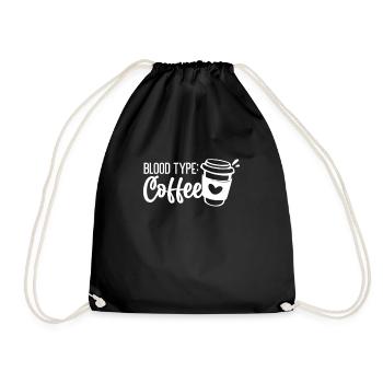 Kaffee Koffein Espresso Barista Geschenk - Turnbeutel - Schwarz - Vorne