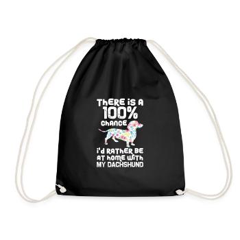 Dachshund Dog Dogs Dachshund Teckel Gift - Drawstring Bag - black - Front