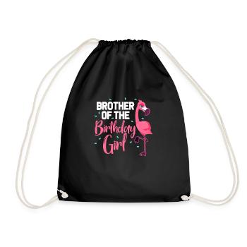 Flamingo Anniversaire Frère Soeur Cadeau - Sac de sport léger - noir - Devant