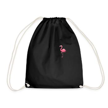 Flamingo Pink Vogel Zoo Sommer Urlaub Geschenk - Turnbeutel - Schwarz - Vorne