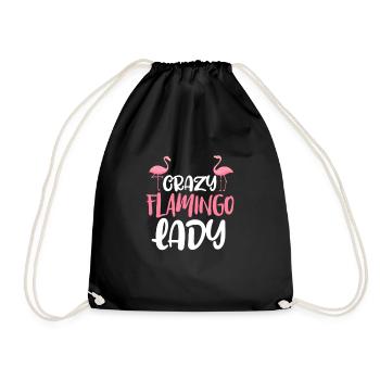 Flamingo Lady Pink Vogel Sommer Urlaub Geschenk - Turnbeutel - Schwarz - Vorne