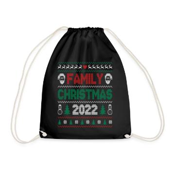 Family Christmas 2022 Xmas Squad Santa Elf - Drawstring Bag - black - Front