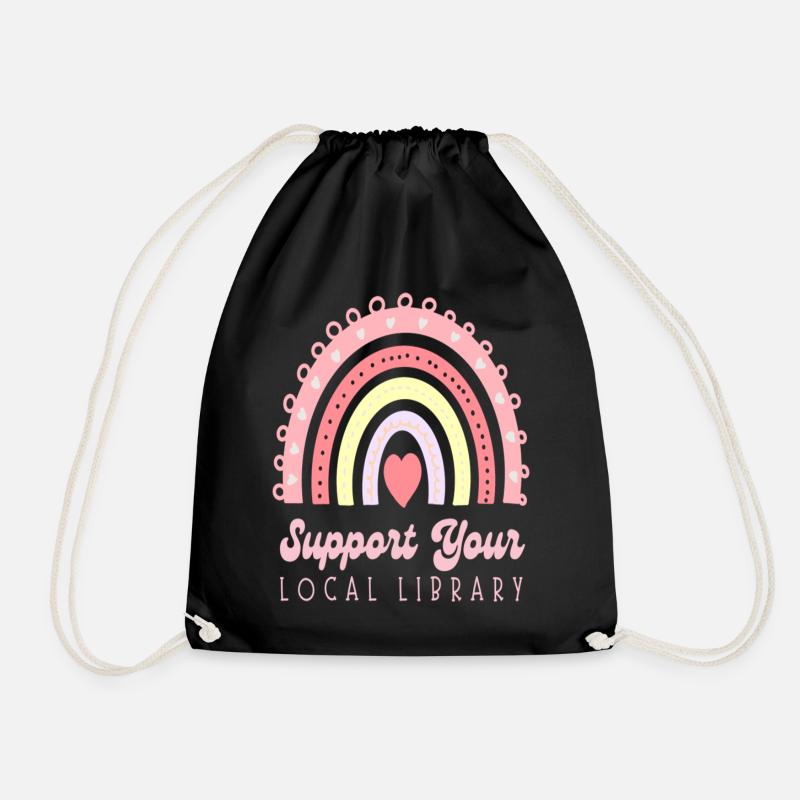 Support Your Local Library - Turnbeutel - Schwarz
