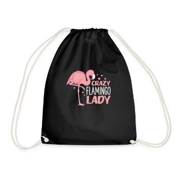 Flamingo Lady Pink Vogel Sommer Urlaub Geschenk - Turnbeutel - Schwarz - Vorne