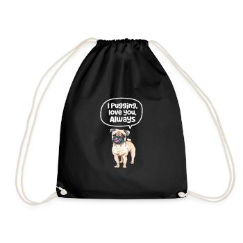 Carlin Chien Chien Ami Pet Pug Pug Pug Cadeau - Sac de sport léger - noir - Devant
