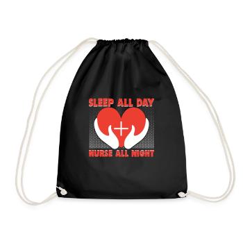 Dormez toute la journée infirmière toute la nuit Krankenschwester - Sac de sport léger - noir - Devant