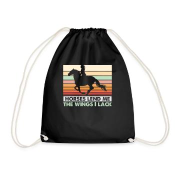 Design équestre et équestre pour les amoureux des chevaux - Sac de sport léger - noir - Devant