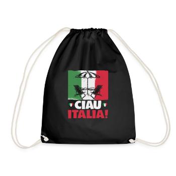 Italy beach holiday by the sea Design beach motif - Drawstring Bag - black - Front