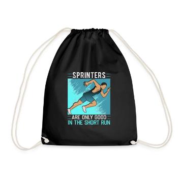 Running Marathon Runner Running - Drawstring Bag - black - Front