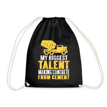Concrete construction design for construction workers and construction site - Drawstring Bag - black - Front