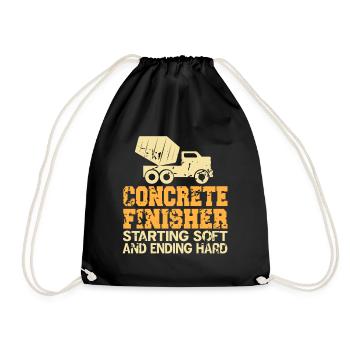 Concrete construction design for construction workers and construction site - Drawstring Bag - black - Front